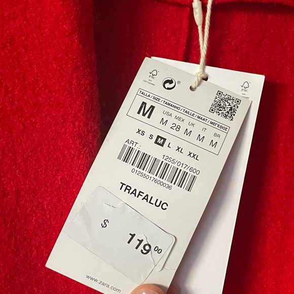 Zara Red Coat nwt medium - Picture 5 of 9